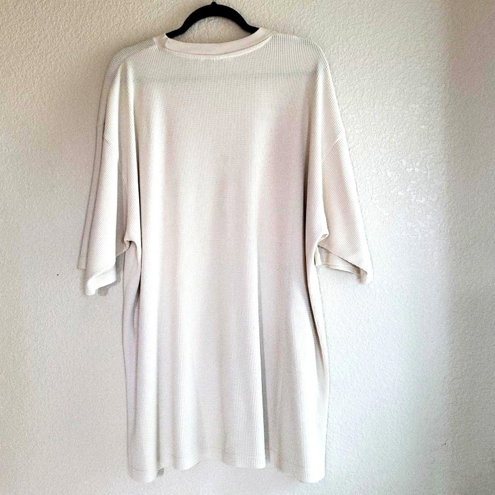 Lacoste Mens Thermal Shirt Henley  Big & Tall Short Sleeve  7 XL Cream - Picture 5 of 6